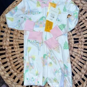 TBBC Sleigh Bells and Pastels/Palm Beach  2 piece non-footed pajamas in size 2T